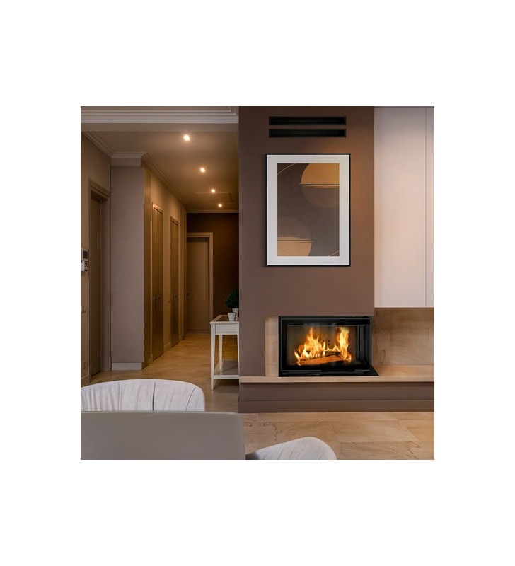 Chimenea de leña de acero KRATKI MBM derecha 10 kW Ø 200 puerta elevable
