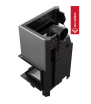 Τζάκι ξύλου KRATKI MBM από χάλυβα, δεξιά πλευρά, 10 kW, Ø 200, ανασηκούμενη πόρτα