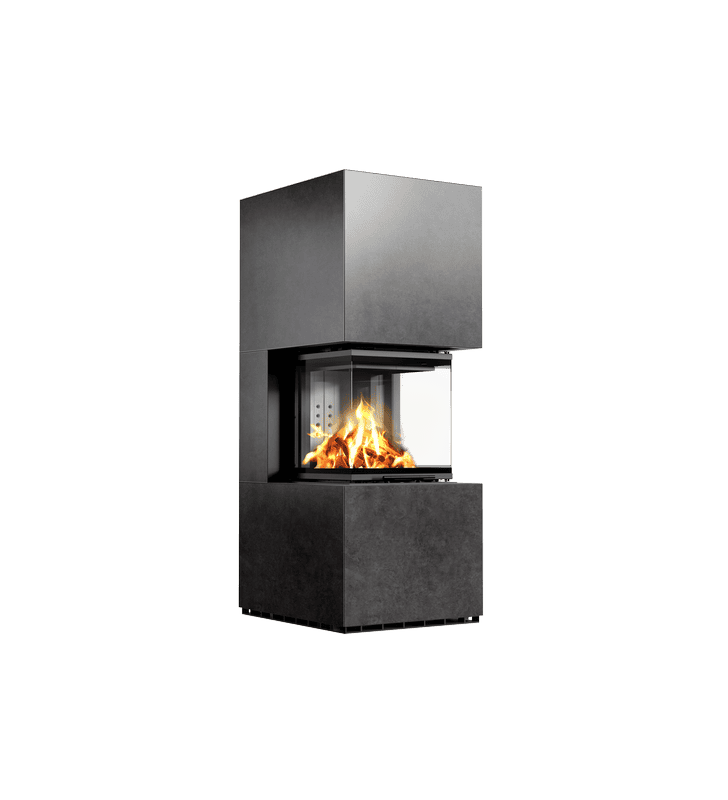 Modular fireplace KRATKI NBC 500/500 Low 8 kW Ø 200 lifting door Sinter quartz FOKOS GRAFITE