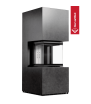Chimenea modular KRATKI NBC 500/500 Bajo 8 kW Ø 200 puerta elevable Sinter de cuarzo FOKOS GRAFITE