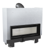 Chimenea de leña de acero MB100 14 kW Ø 200 puerta elevable