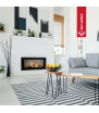 Chimenea de leña de acero MB100 14 kW Ø 200 puerta elevable