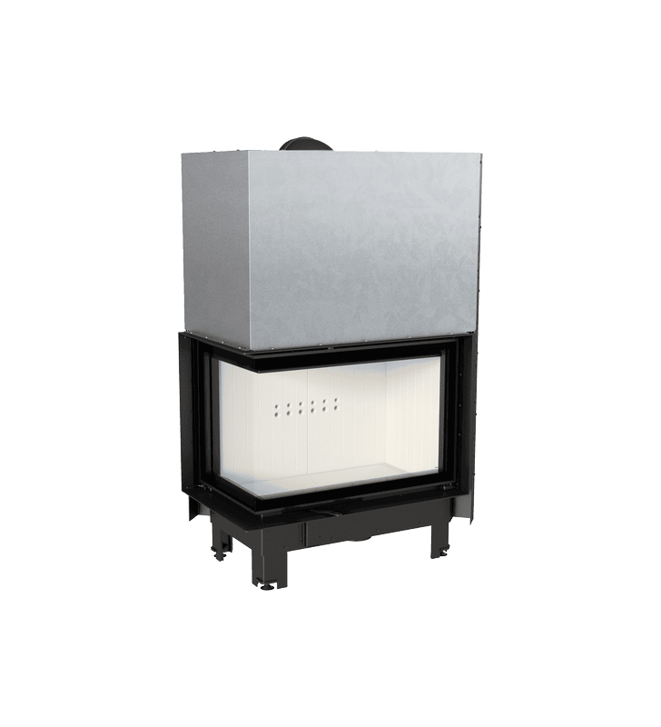 Chimenea de leña de acero KRATKI MBA izquierda 17 kW Ø 200 puerta elevable