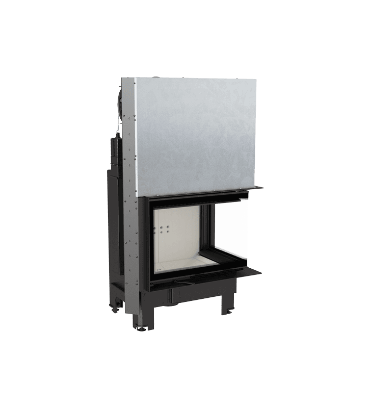 Chimenea de leña de acero KRATKI MBZ derecha 13 kW Ø 200 puerta elevable
