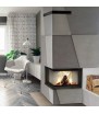 Chimenea de leña de acero KRATKI MBO izquierda 15 kW Ø 200 puerta elevable
