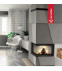 Chimenea de leña de acero KRATKI MBO izquierda 15 kW Ø 200 puerta elevable