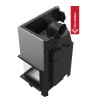 Lareira a lenha KRATKI MBO em aço, lado direito, 15 kW, Ø 200, porta basculante.