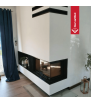 Τζάκι ξύλου KRATKI MBO από χάλυβα, δεξιά πλευρά, 15 kW, Ø 200, ανασηκούμενη πόρτα