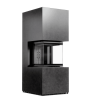 Chimenea modular KRATKI NBC 500/500 Bajo 8 kW Ø 200 puerta elevable Sinter de cuarzo FOKOS GRAFITE thermotec negro