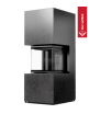 Chimenea modular KRATKI NBC 500/500 Bajo 8 kW Ø 200 puerta elevable Sinter de cuarzo FOKOS GRAFITE thermotec negro