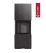 Chimenea modular KRATKI NBC 500/500 Bajo 8 kW Ø 200 puerta elevable Sinter de cuarzo FOKOS GRAFITE thermotec negro