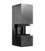 Chimenea modular KRATKI NBC 500/500 Alta 8 kW Ø 200 puerta elevable Sinter de cuarzo FOKOS GRAFITE thermotec negro