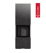 Chimenea modular KRATKI NBC 500/500 Alta 8 kW Ø 200 puerta elevable Sinter de cuarzo FOKOS GRAFITE thermotec negro