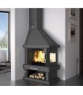 Cheminée métallique C-302 DK avec range-bûches FM