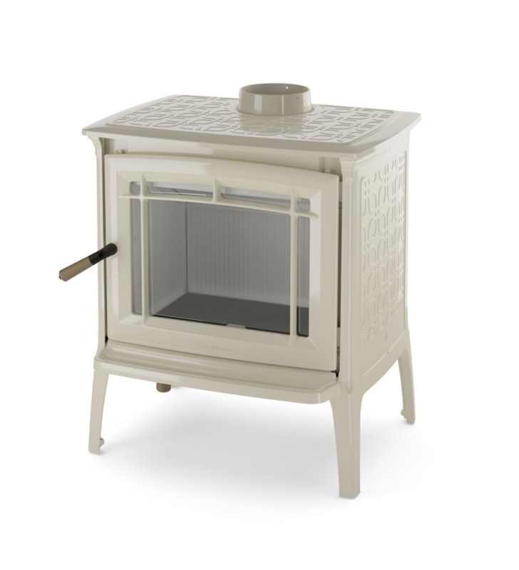 Shelburne HF Esmaltada Marfil estufa de leña Hergom