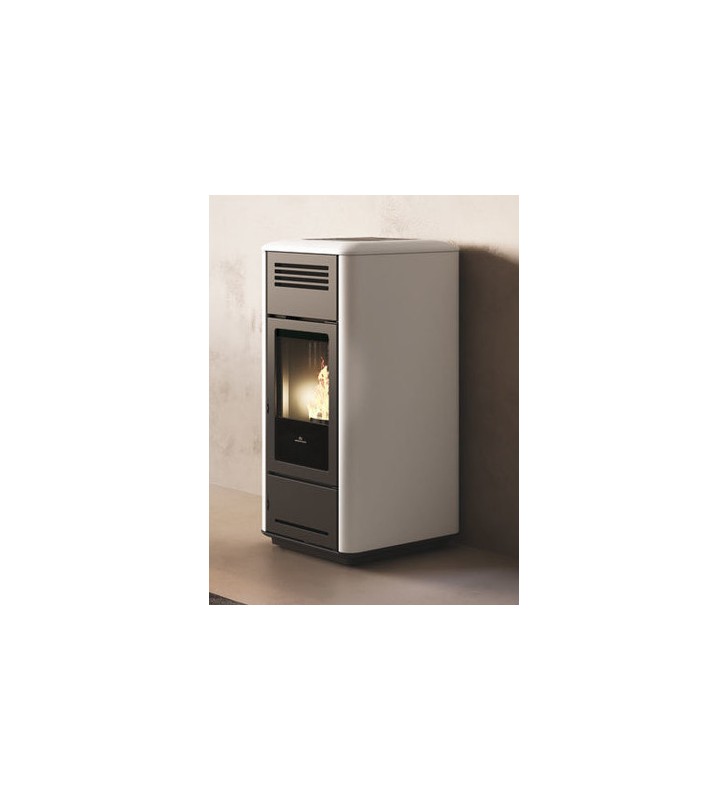 Milla H 12 Evo termoestufa de pellet Edilkamin blanco mate