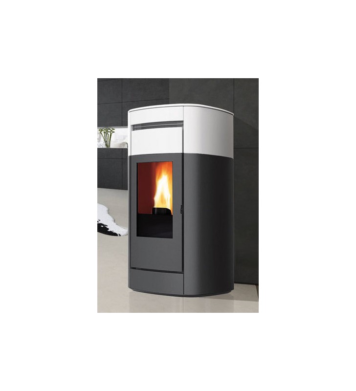 Vyda H 23 Evo termoestufa de pellet Edilkamin cerámica blanco mate