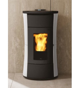 Cherie H 10 Evo termoestufa de pellet Edilkamin acero blanco mate