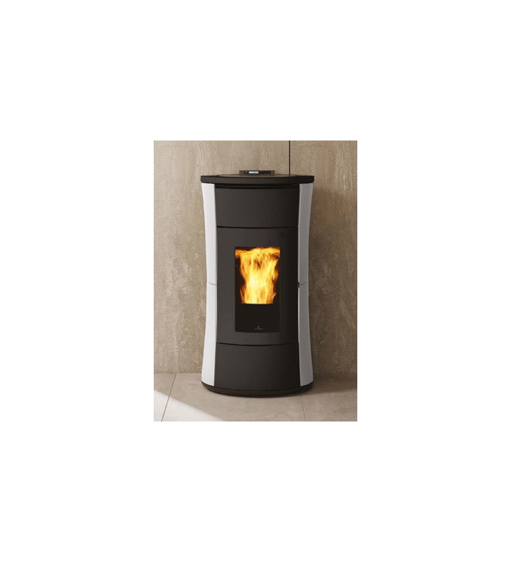 Cherie H 14 Evo termoestufa de pellet Edilkamin acero blanco mate
