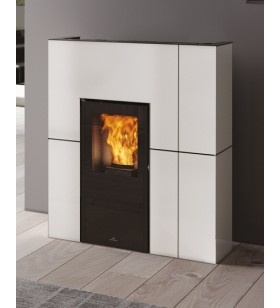 Blade H 15 Evo termoestufa de pellet Edilkamin acero blanco mate