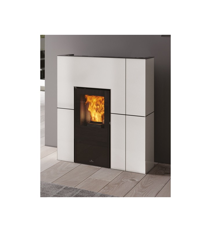 Blade H 15 Evo termoestufa de pellet Edilkamin acero blanco mate