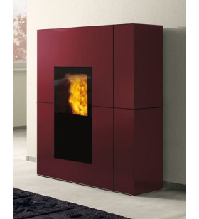 Blade H 19 Evo termoestufa de pellet Edilkamin acero burdeos