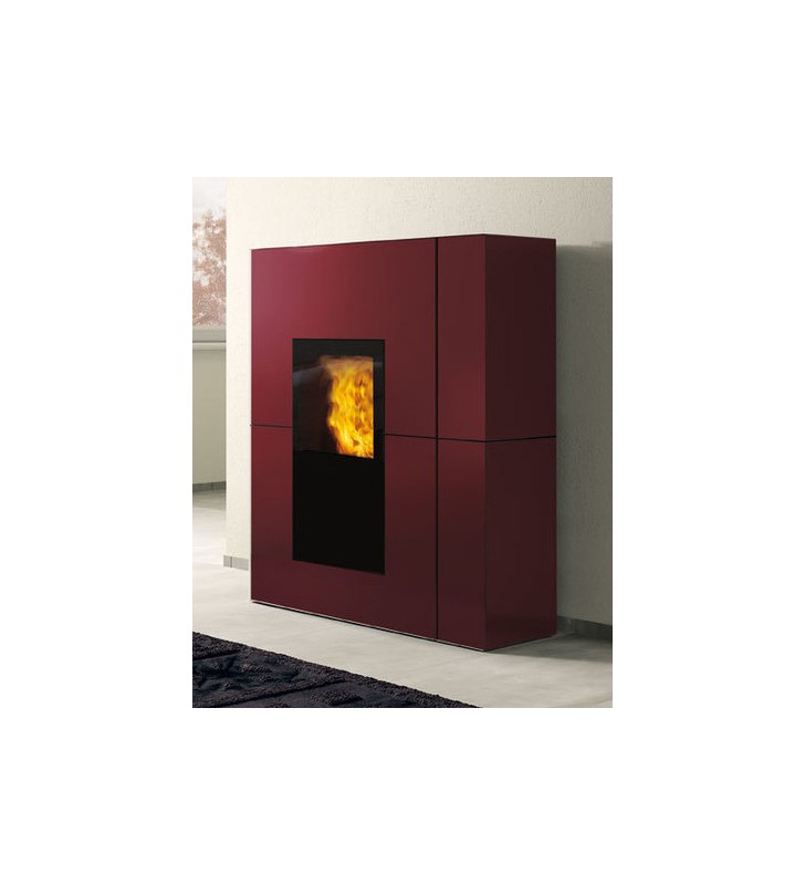 Blade H 19 Evo termoestufa de pellet Edilkamin acero burdeos