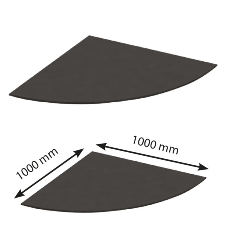 Piso decorativo de canto, preto, 1000x1000x15 mm, Bronpi