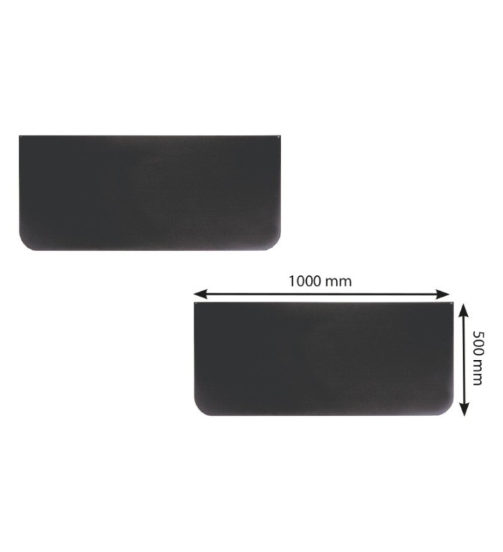 Piastra frontale decorativa per pavimento, nera, 1000x500x15 mm, Bronpi