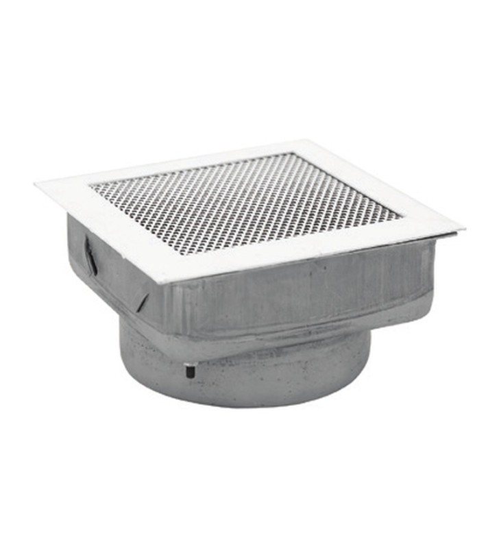 Grille simple M-D motorisée avec turbine 15x15 sortie Ø12 cm blanche Bronpi