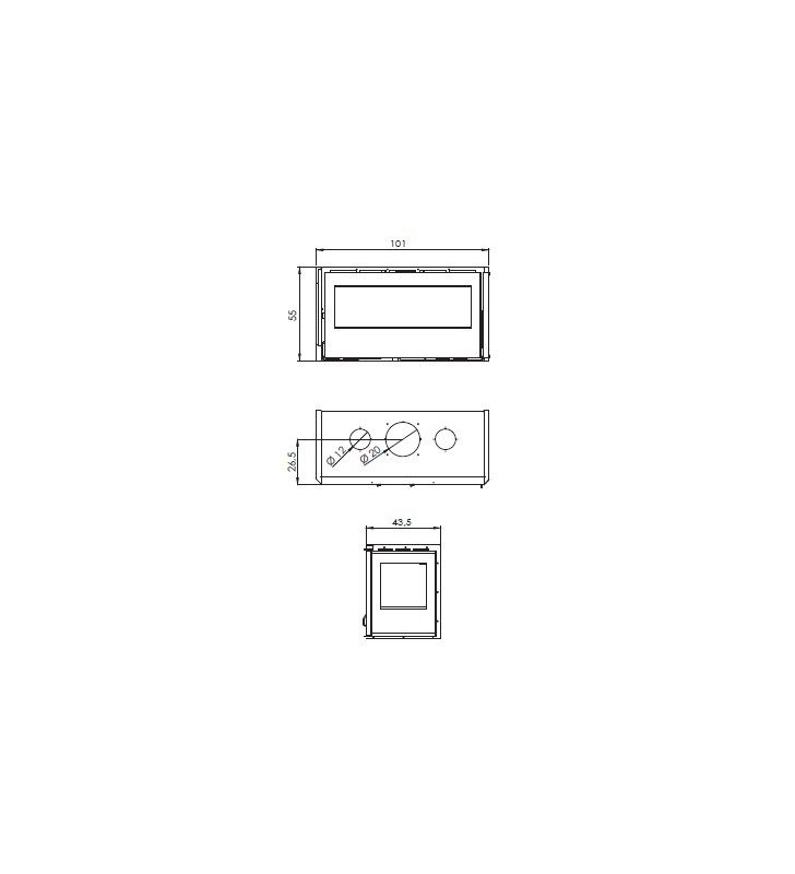 Plano de medidas Carbel A-100-2 2 cristales