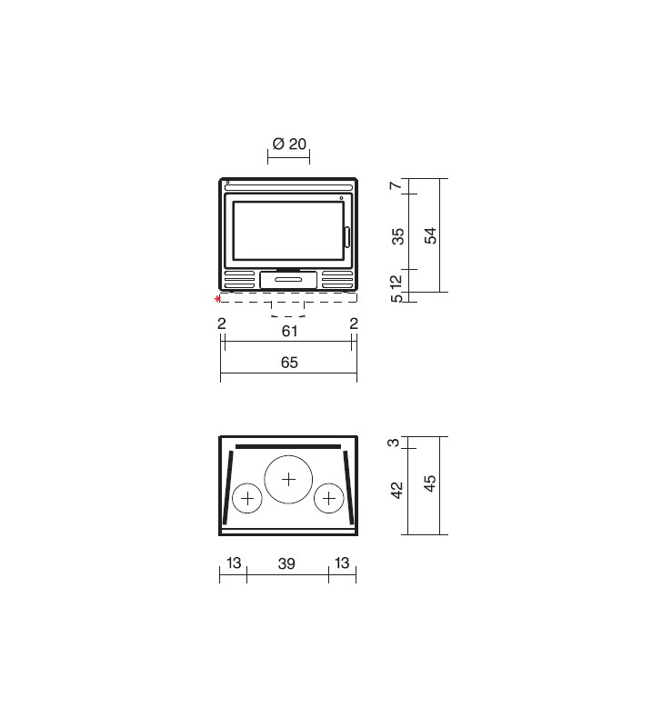 Plano de medição Edilkamin FIREBOX Riga 54