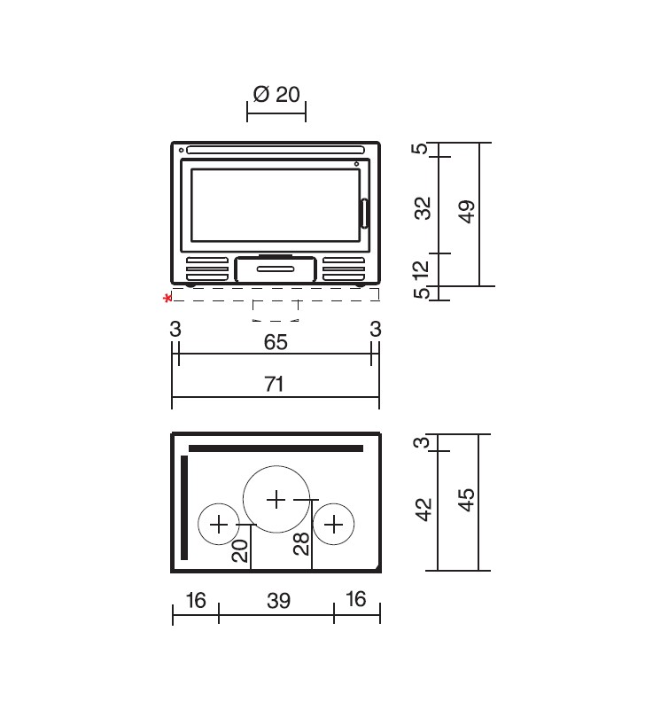 Plano de medidas Edilkamin FIREBOX Riga 49
