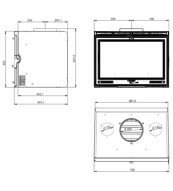 Plano de medição Lacunza Midi 700
