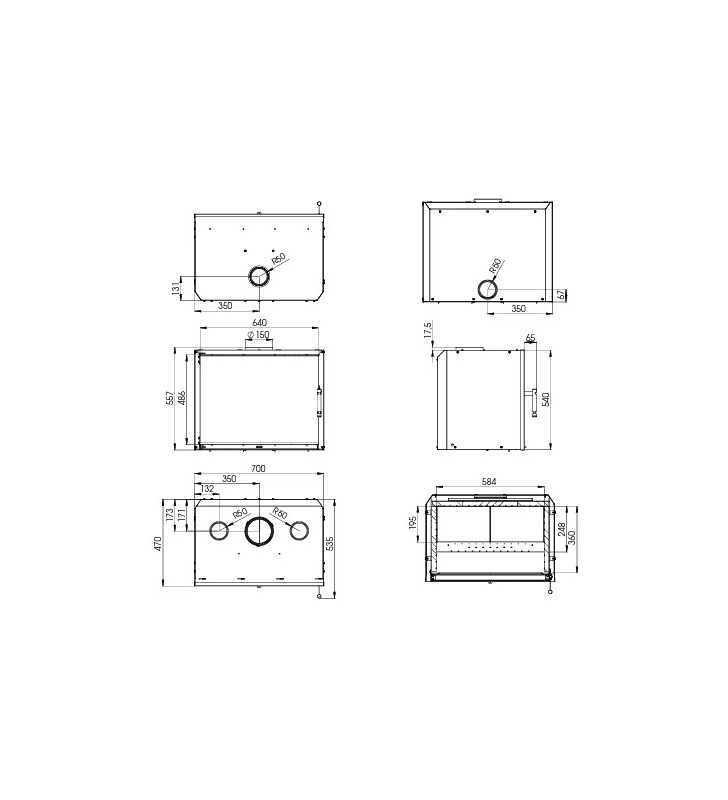 Plano de medidas Hitze  Cubo 700