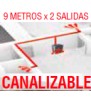 Canalizable: 2 salidas de hasta 9m