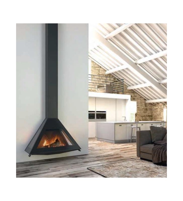 Chimenea metálica frontal