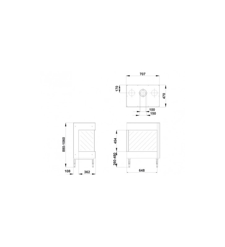 Plano de medidas Chimenea MG 63/45 DCA