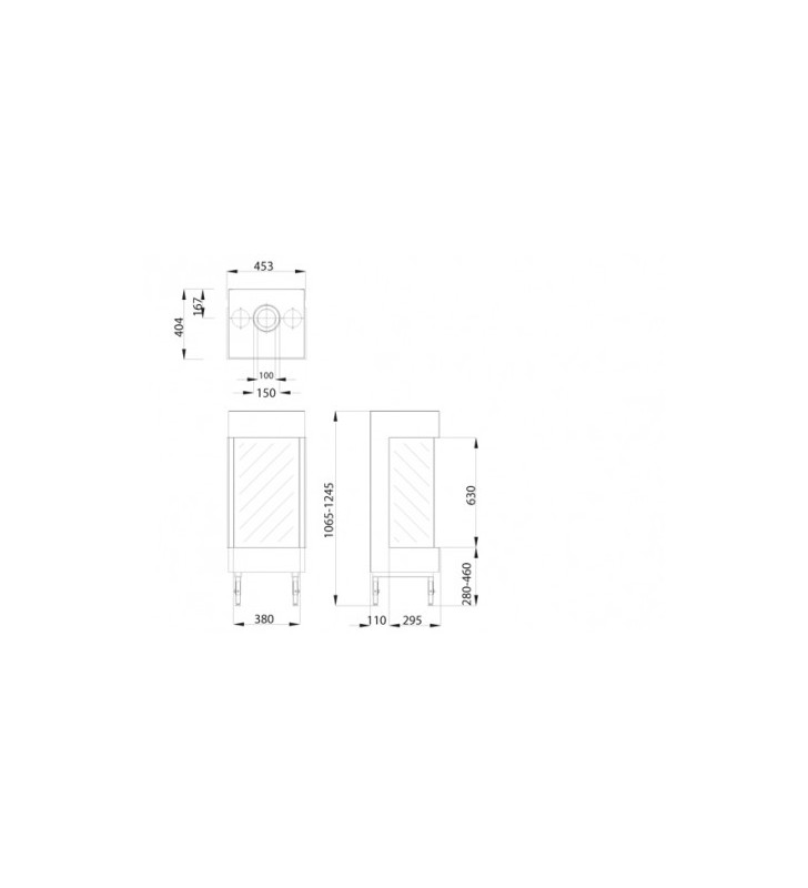 Plano de medidas Chimenea MG 63/45 TC (3 caras)