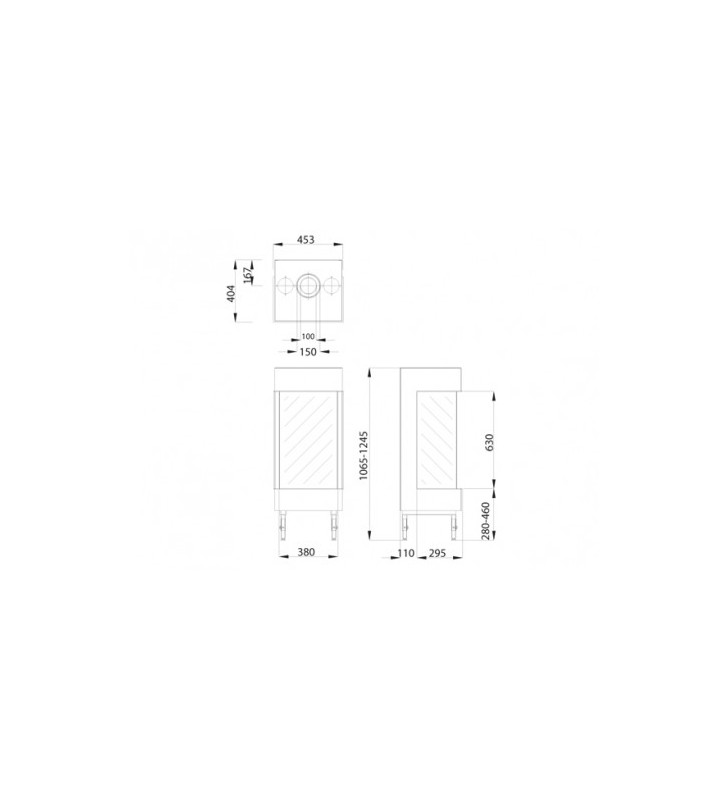 Plano de medidas Chimenea MG 38/63 TC (3 caras)