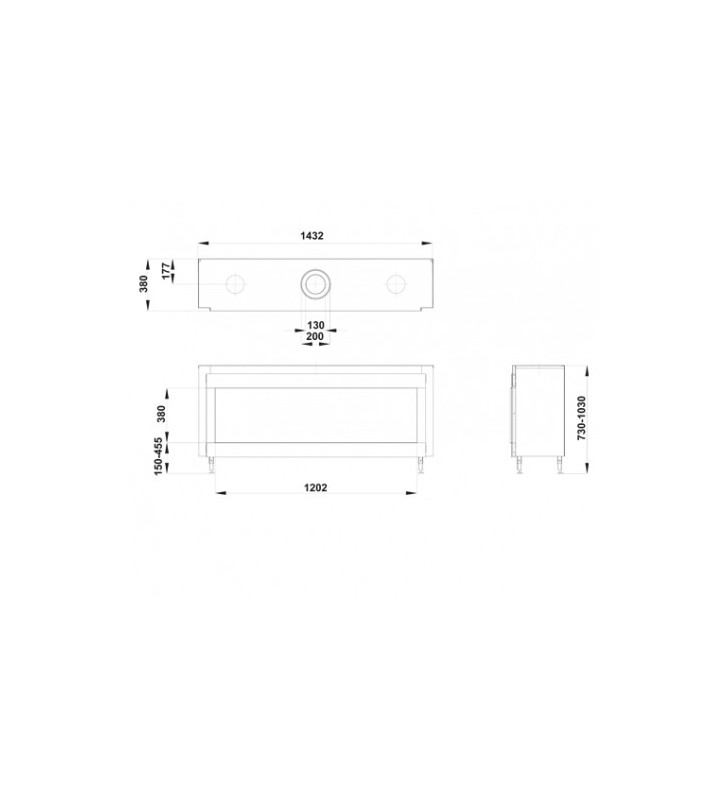 Plano de medidas Chimenea MG 120/38