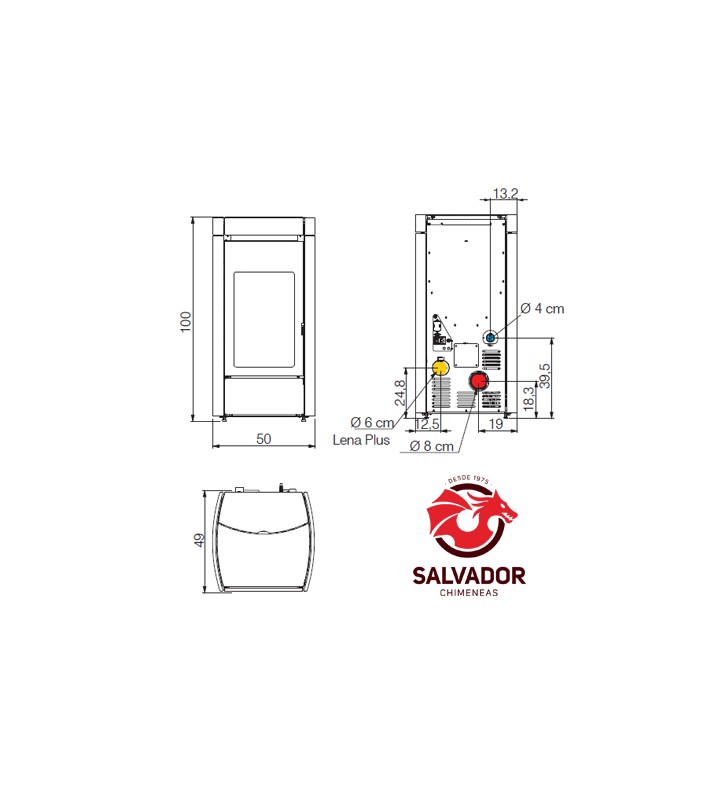 Piano di misurazione Edilkamin Lena
