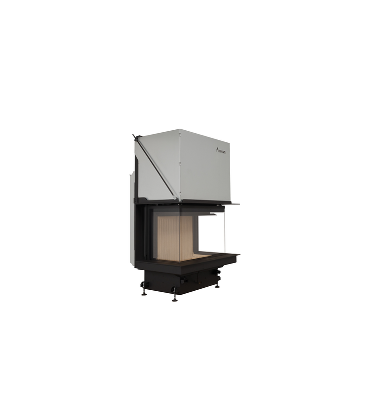 Crystal 90 premium chimenea de leña con puerta escamoteable A Caminetti