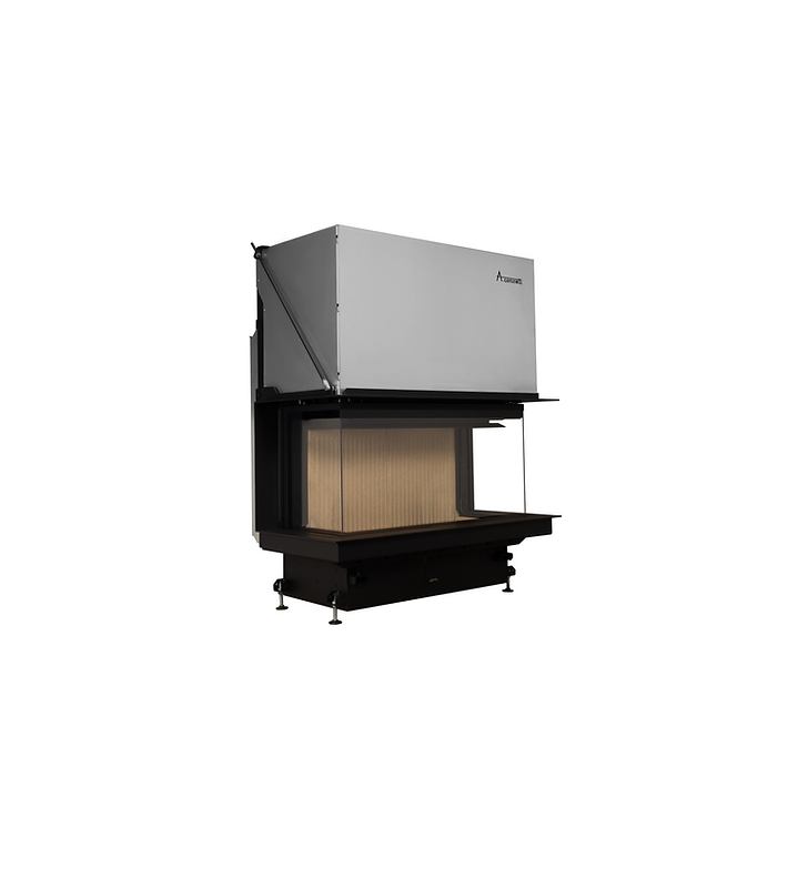 Crystal 100 premium chimenea de leña con puerta escamoteable A Caminetti