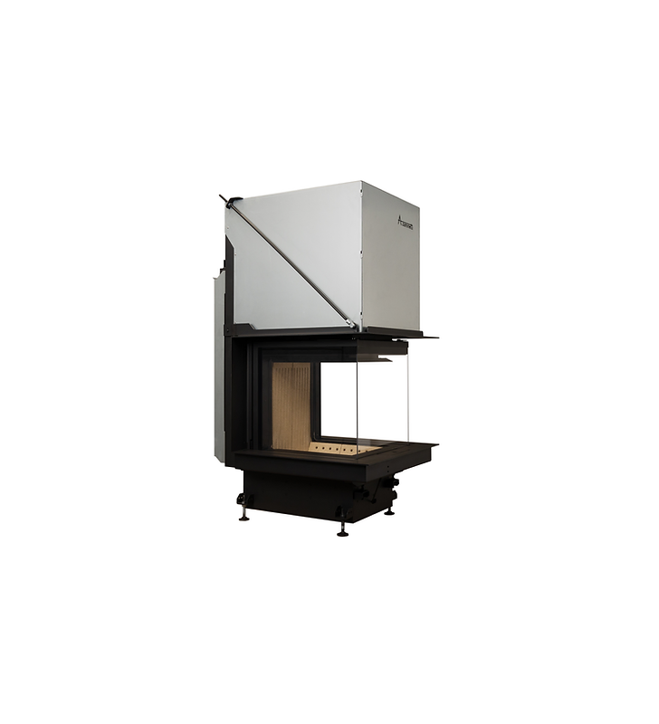 Camino a legna Crystal 3D 50/50 Premium con porta a scomparsa di Caminetti
