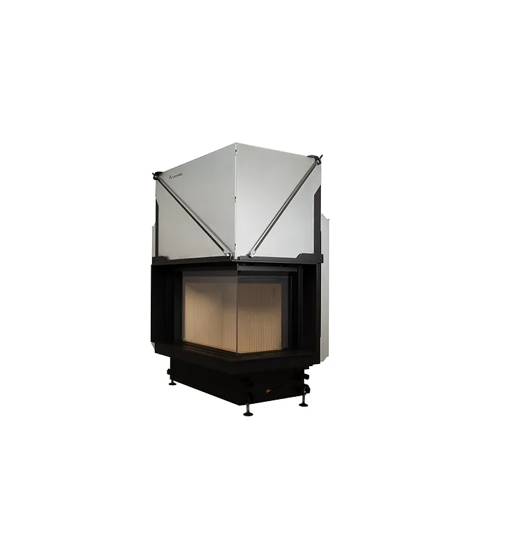 Quattro 70 R premium chimenea de leña con puerta escamoteable  A Caminetti