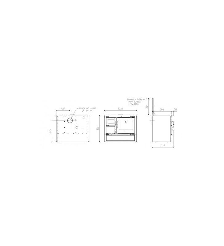 Plano de medidas Hergom Eclecsys100 CC SE Calefactora